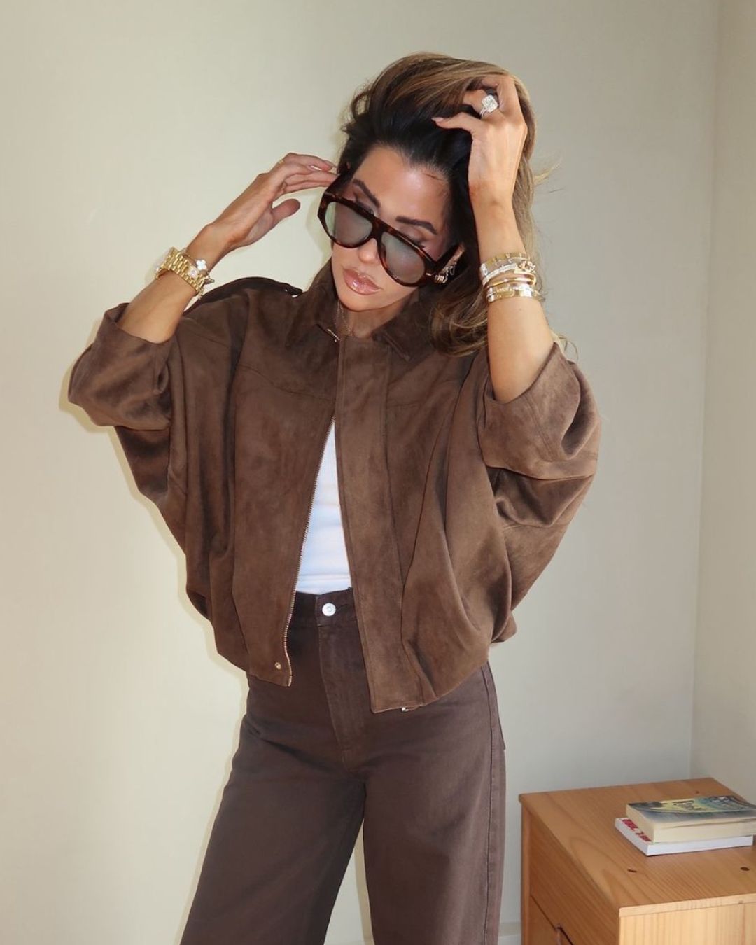 Giacca Bomber Donna in Pelle Scamosciata | Stile Pilota, Zip, Autunno/Inverno