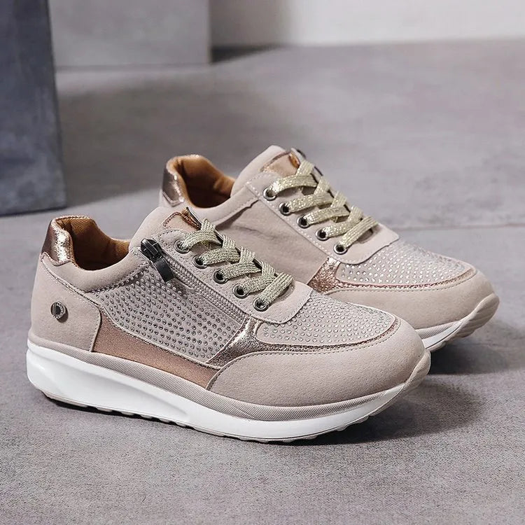Sneakers Donna con Zip e Suola Ammortizzata – Comfort Traspirante per Tutte le Stagioni