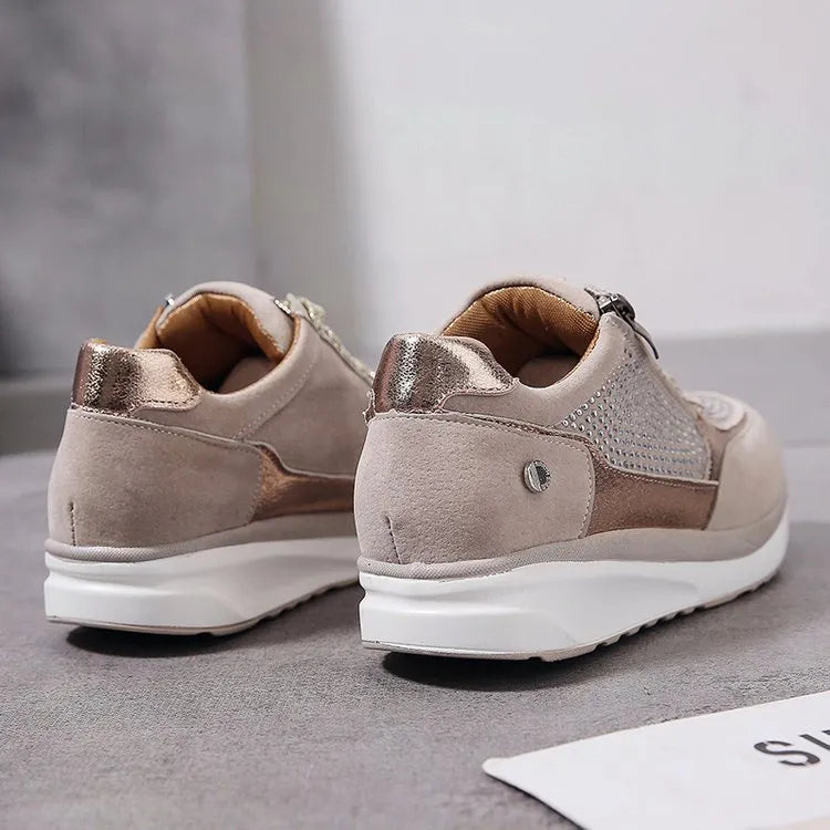 Sneakers Donna con Zip e Suola Ammortizzata – Comfort Traspirante per Tutte le Stagioni