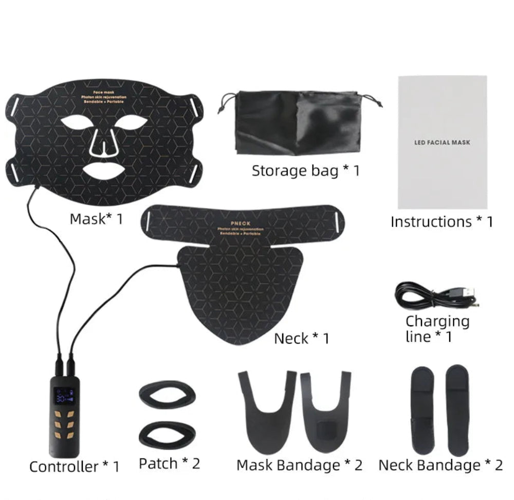 Maschera Facciale Pro a LED e Infrarossi per Fototerapia