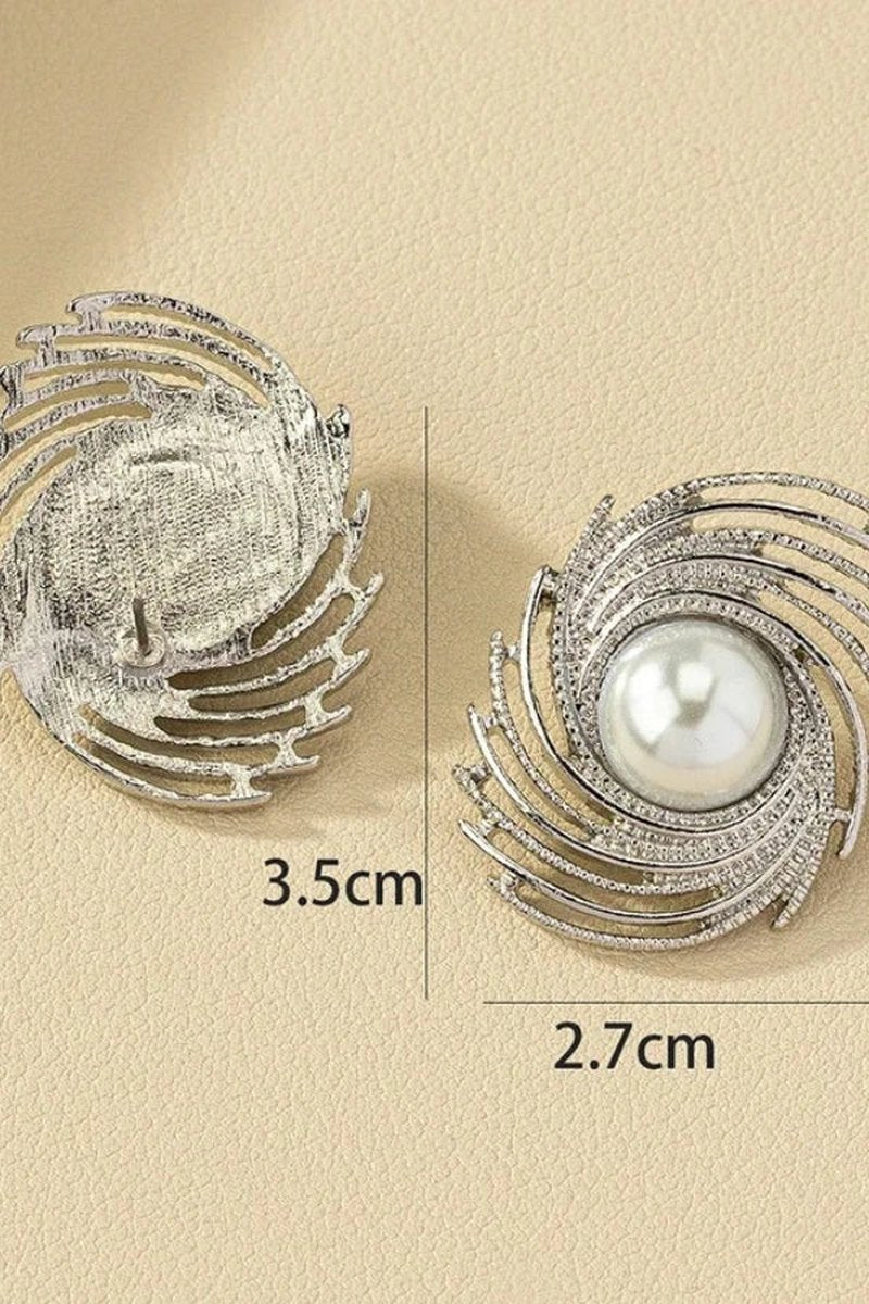 Orecchini con Texture Metallica e Perle Valentina | Design Chic dal Giorno alla Sera TIAMUSE Earrings