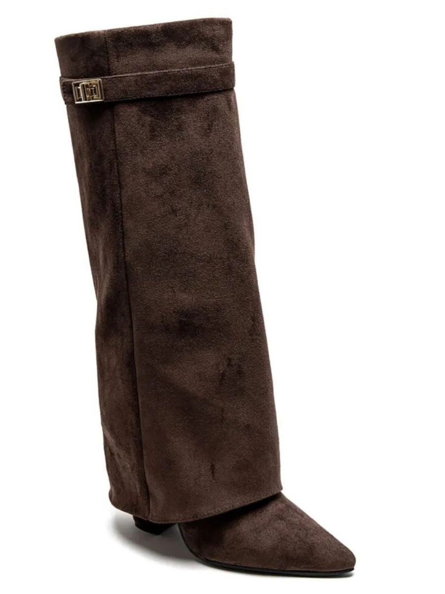 Stivali Marroni da Donna in Suede | SharkBoots Stivali Caldi e Moda Stagione Fredda