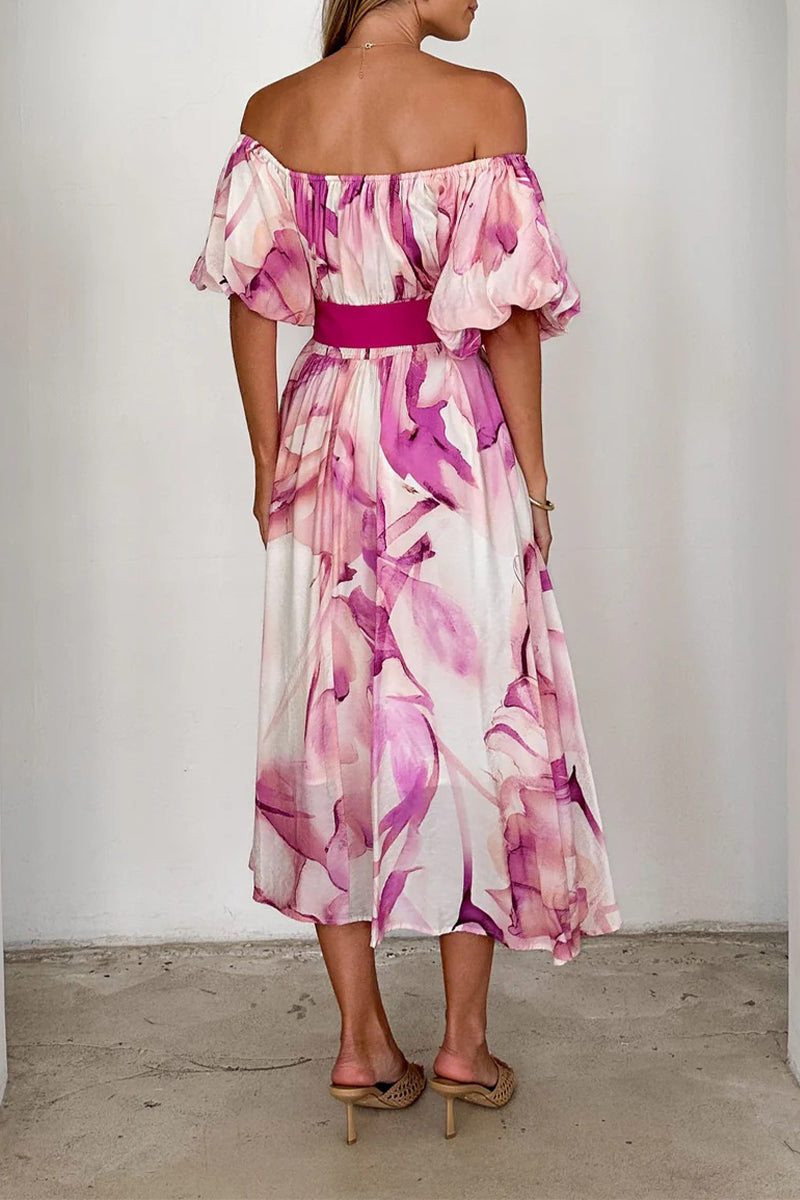 Abito A-Line Corinna | Vestito Elegante con Spalle Scoperte e Stampa Floreale TIAMUSE Dresses/Floral Dresses