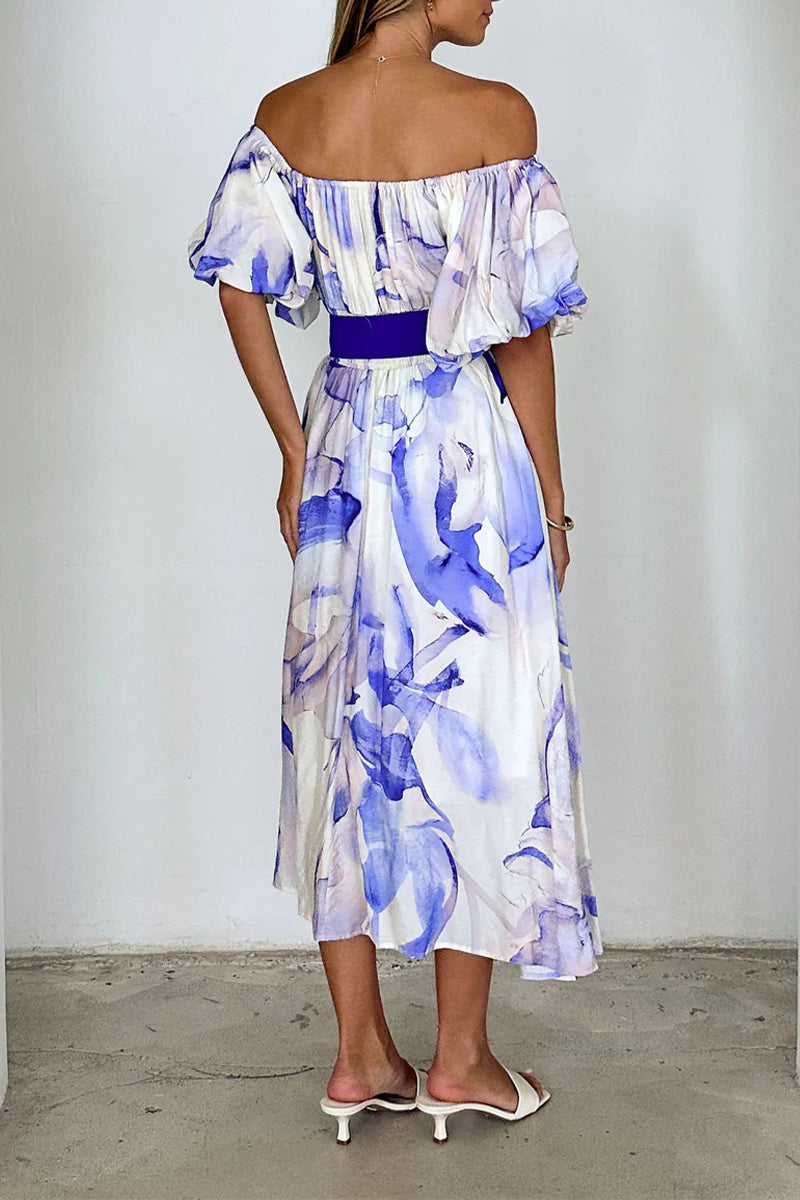 Abito A-Line Corinna | Vestito Elegante con Spalle Scoperte e Stampa Floreale TIAMUSE Dresses/Floral Dresses
