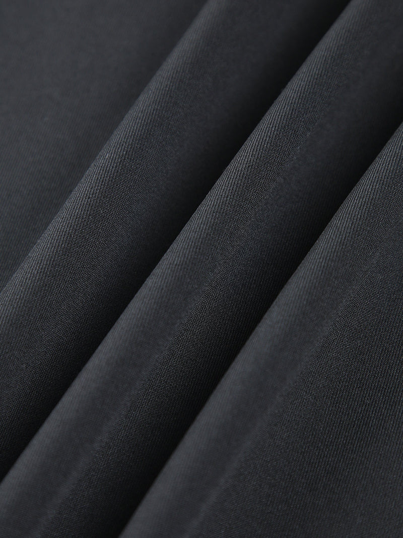 Abito Midi Nero per Cerimonie e Serate Eleganti | Modello a Fiori con Spalle Scoperte - Emilis TIAMUSE Abito GLAM