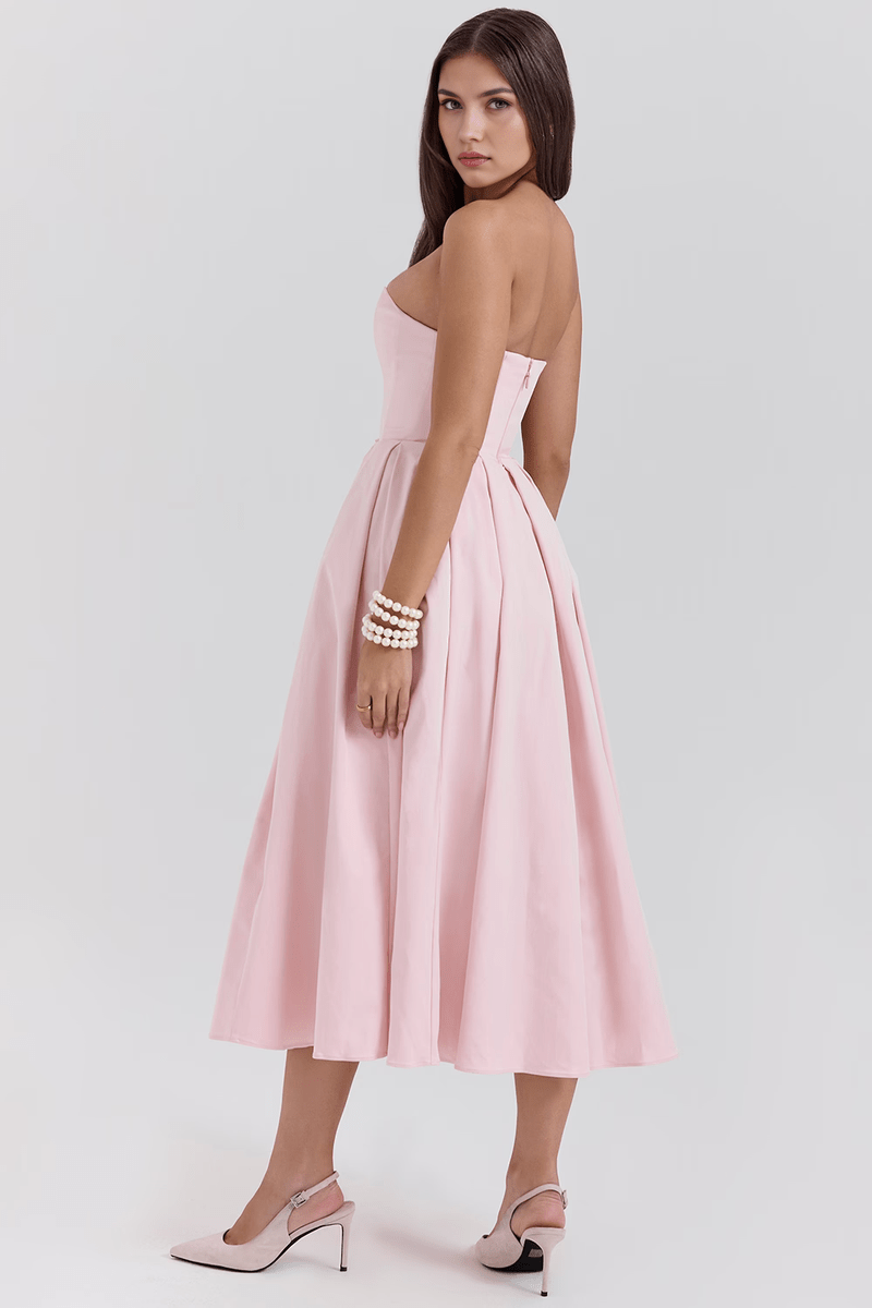 Abito donna Midi Corset Rosa - Tendenza 2025 per feste e uscite casual | Tiamusi TIAMUSE Dress Bustier