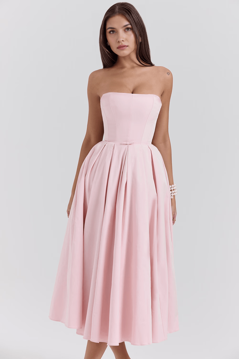 Abito donna Midi Corset Rosa - Tendenza 2025 per feste e uscite casual | Tiamusi TIAMUSE Dress Bustier