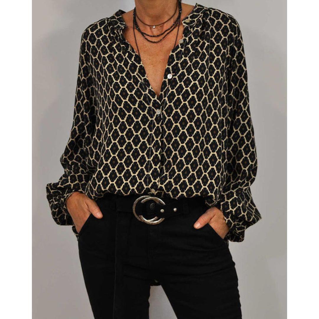 Blusa Elegante con Scollo a V per Donna | Leggera e alla Moda Eva TIAMUSE Blusa