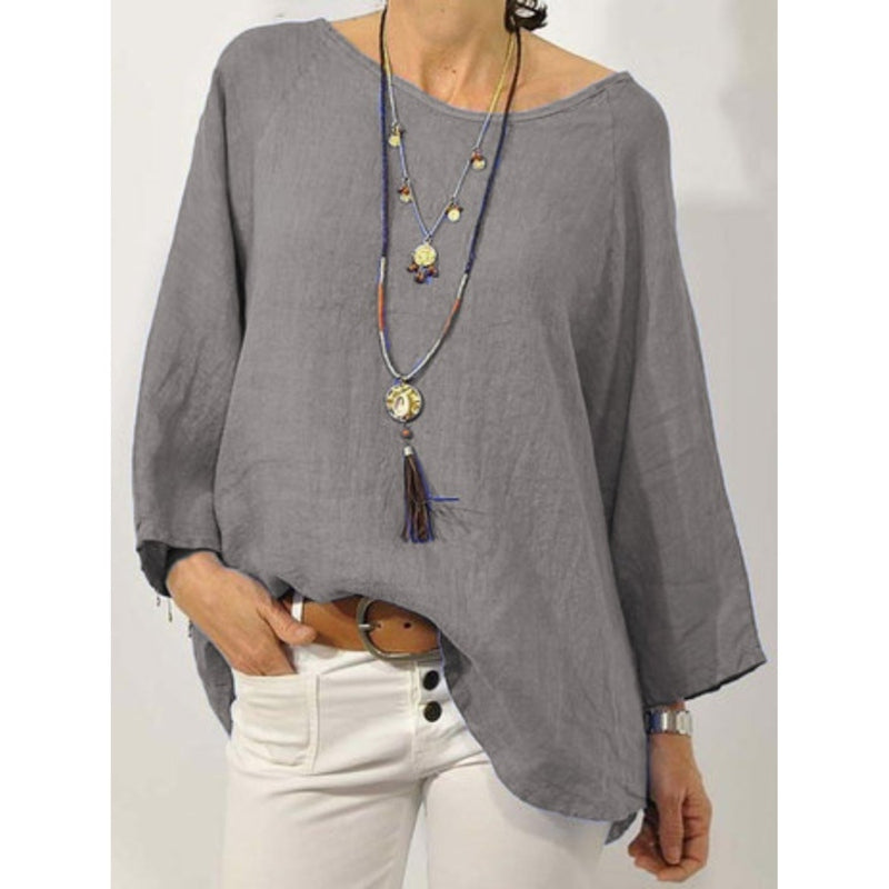 Blusa Oversize in Lino Naturale – Maniche Lunghe e Vestibilità Comoda | Nina TIAMUSE Blusa