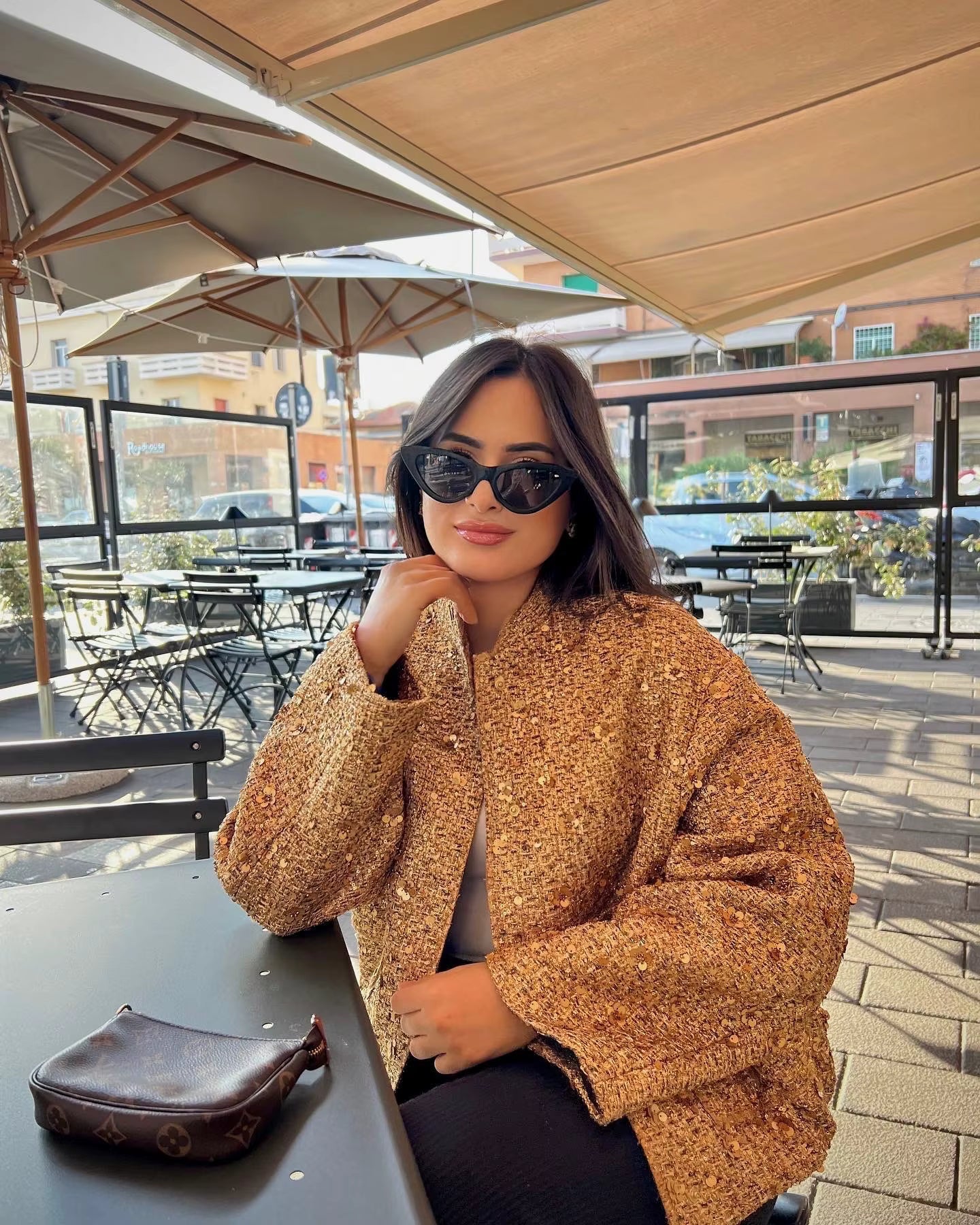 Bomber Oversize da Donna in Paillettes | Nero & Oro – per Tutti i Giorni e per Occasioni Speciali TIAMUSE Outwear