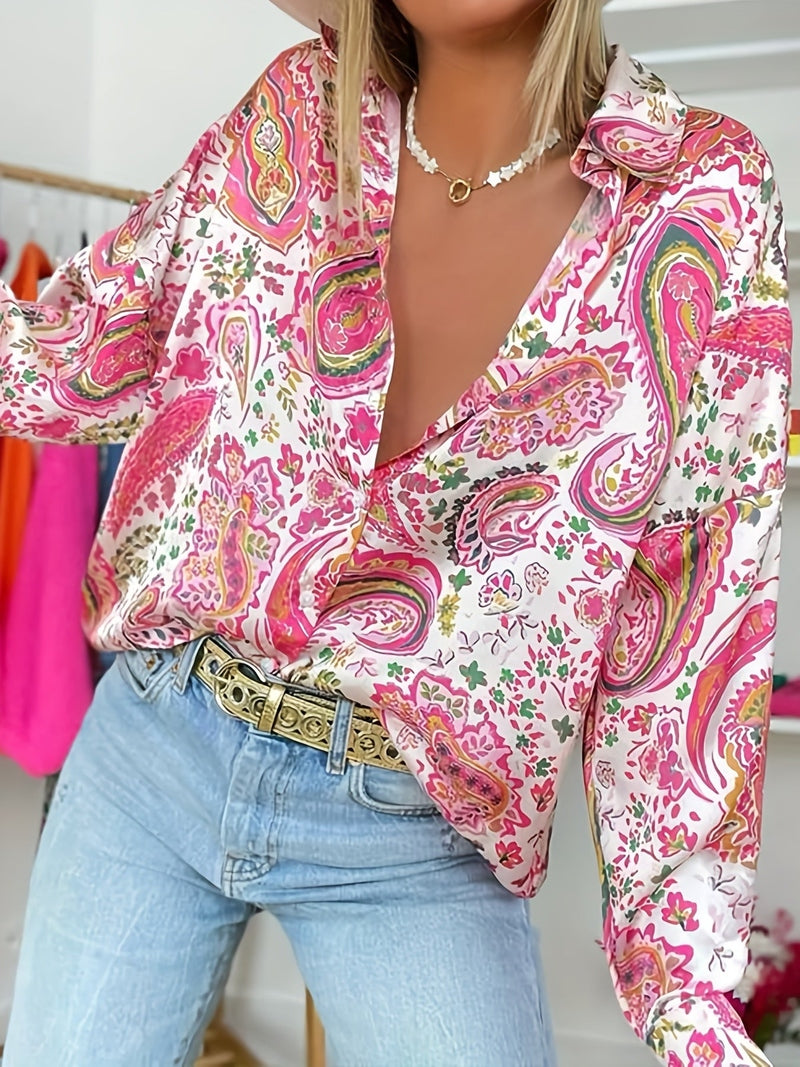 Camicia Adelasia Donna | Blusa a Maniche Lunghe Rosa per Primavera & Uso Quotidiano TIAMUSE Shirts