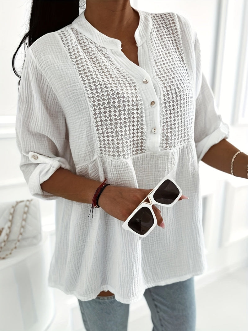 Camicia Bianca in Lino da Donna | Camicia con Bottoni Leggera e Confortevole per l’Estate 2025 TIAMUSE Camicia