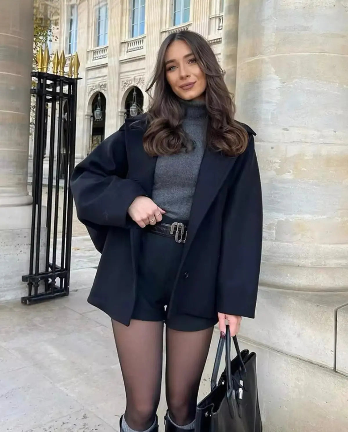 Cappotto Donna Elegante Doppiopetto | Corto, Cammello o Nero TIAMUSE Outwear