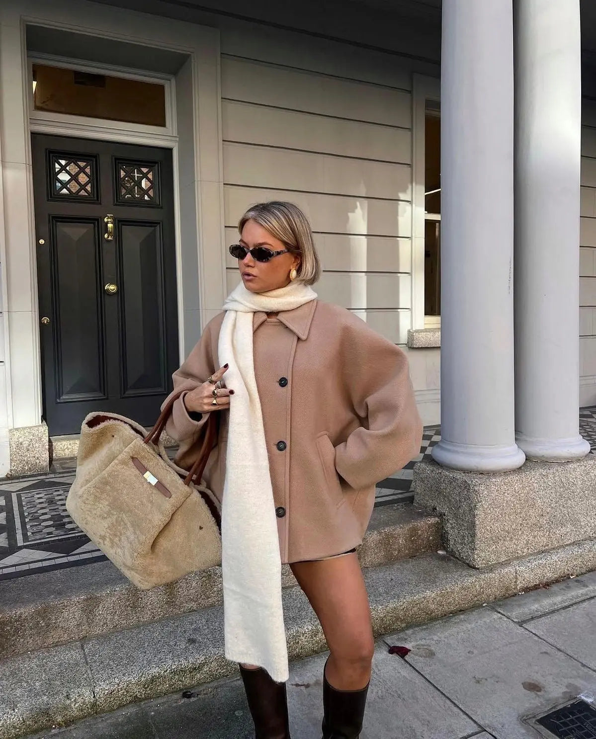 Cappotto Donna Elegante Doppiopetto | Corto, Cammello o Nero TIAMUSE Outwear
