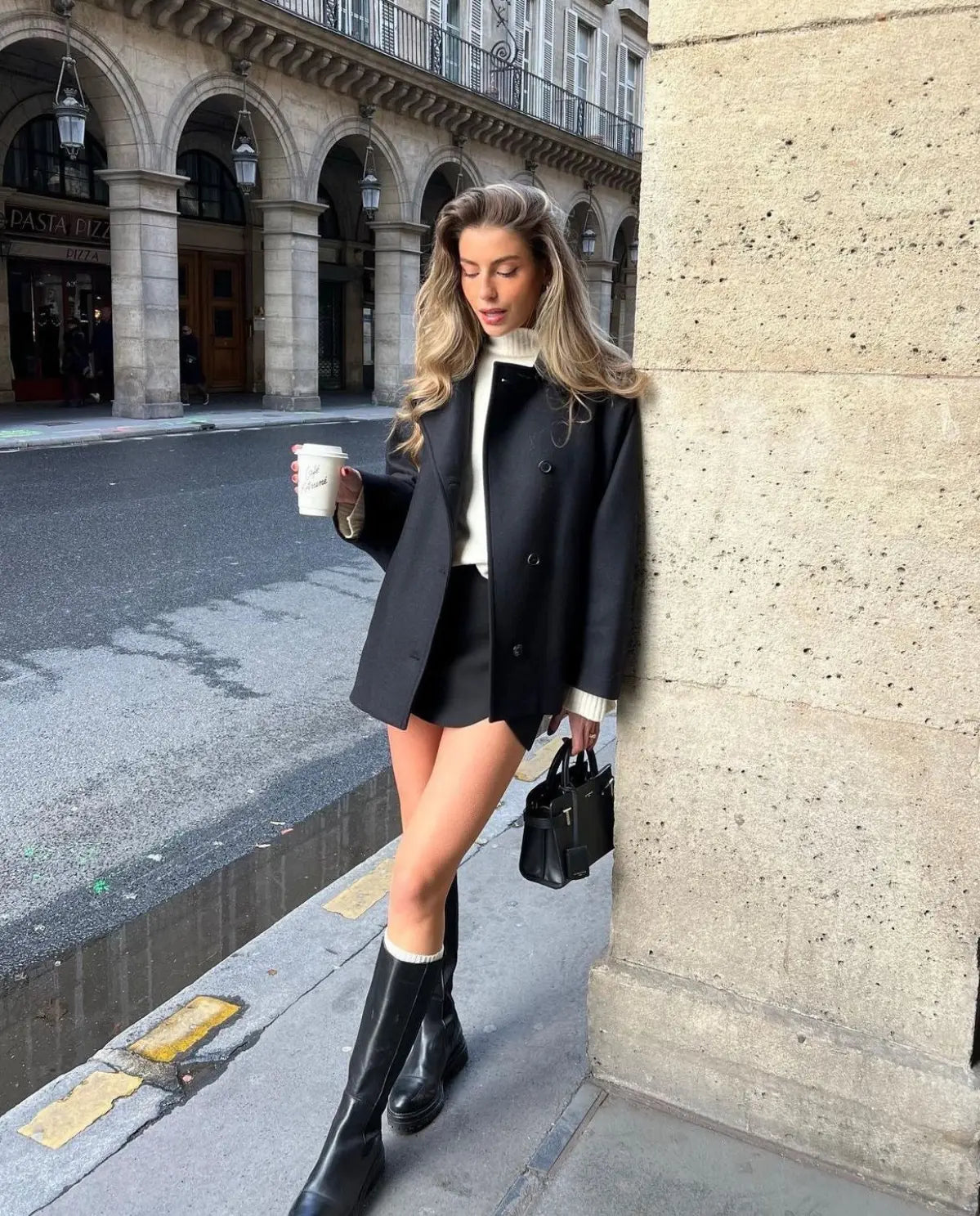 Cappotto Donna Elegante Doppiopetto | Corto, Cammello o Nero TIAMUSE Outwear