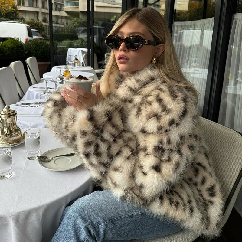 Cappotto Invernale da Donna Leopardato | Giacca Calda in Pelliccia Sintetica per Autunno e Inverno TIAMUSE November