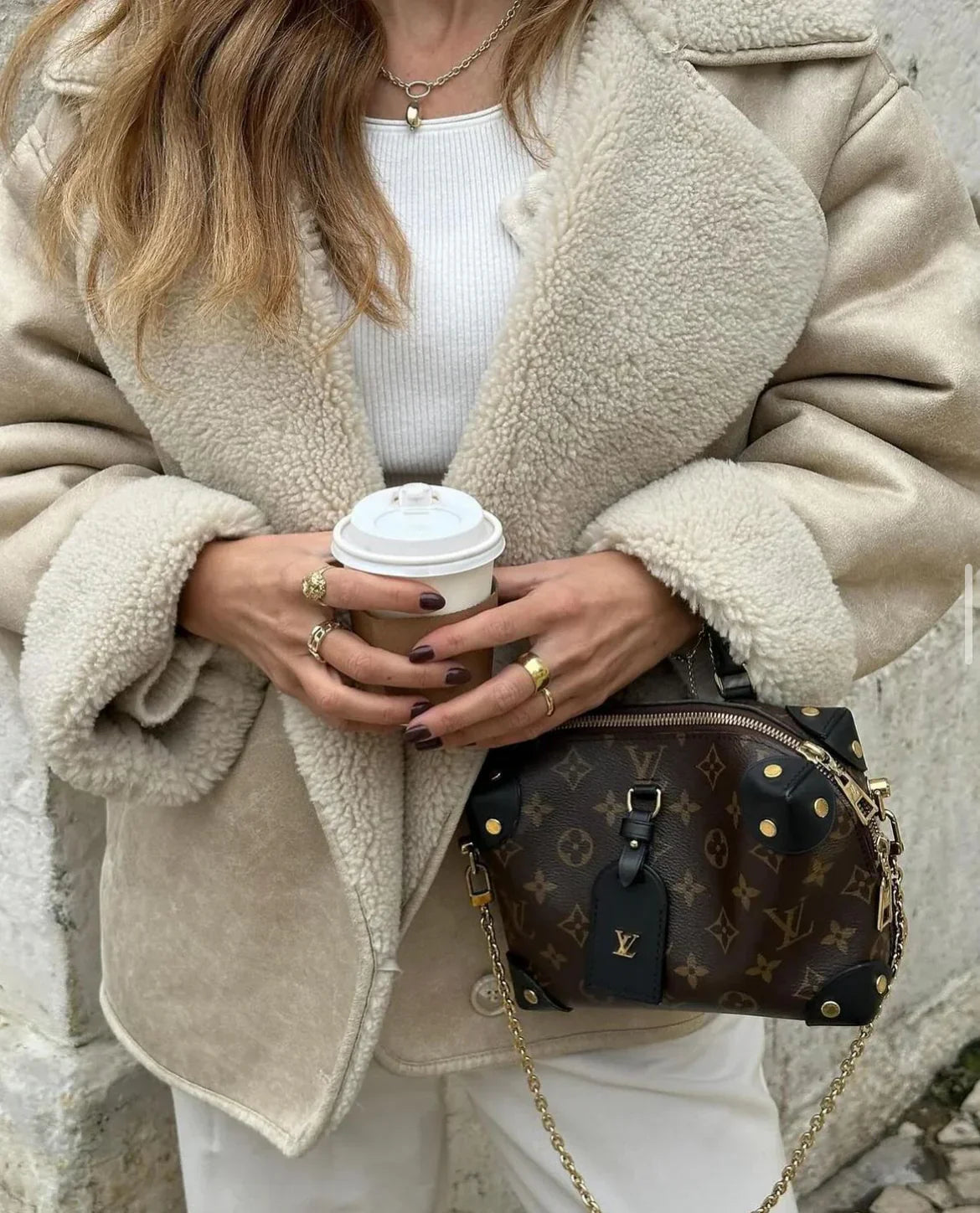 Cappotto Montone Donna | Dettagli in Ecopelle, Caldo Invernale TIAMUSE Outwear