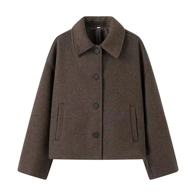 Cappotto Oversize da Donna – Elegante Сappotto Сorto con Bottoni TIAMUSE Outwear
