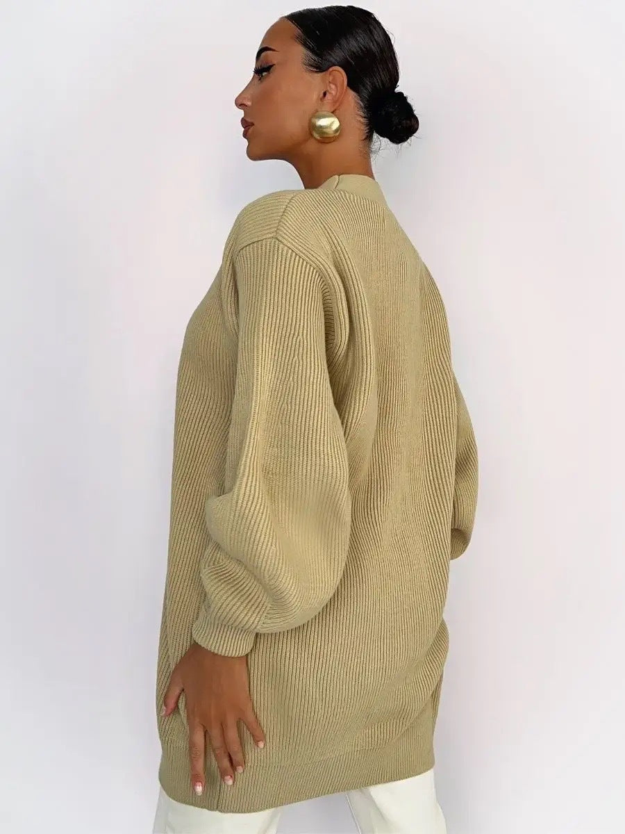 Cardigan Donna Oversize in Maglia con Scollo a V | Maglione Caldo Autunno/Inverno TIAMUSE