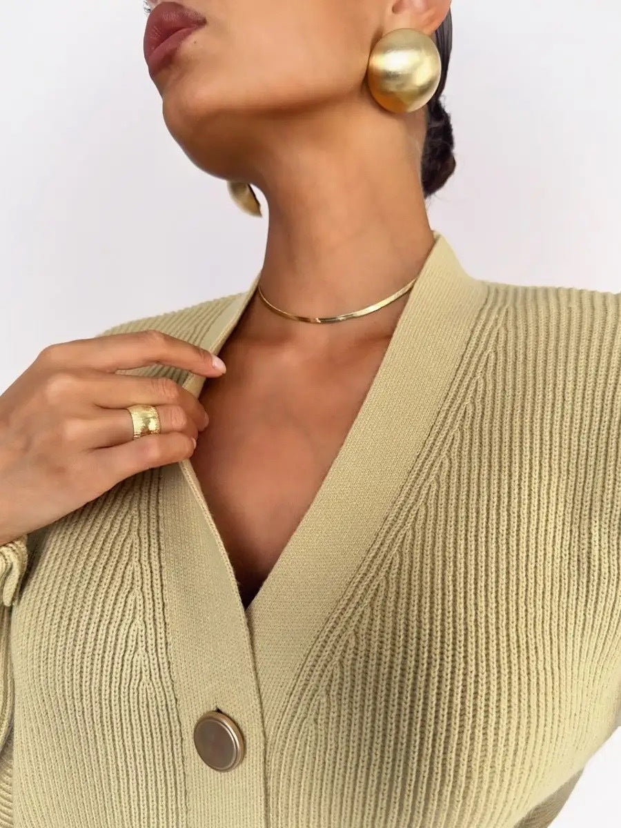 Cardigan Donna Oversize in Maglia con Scollo a V | Maglione Caldo Autunno/Inverno TIAMUSE