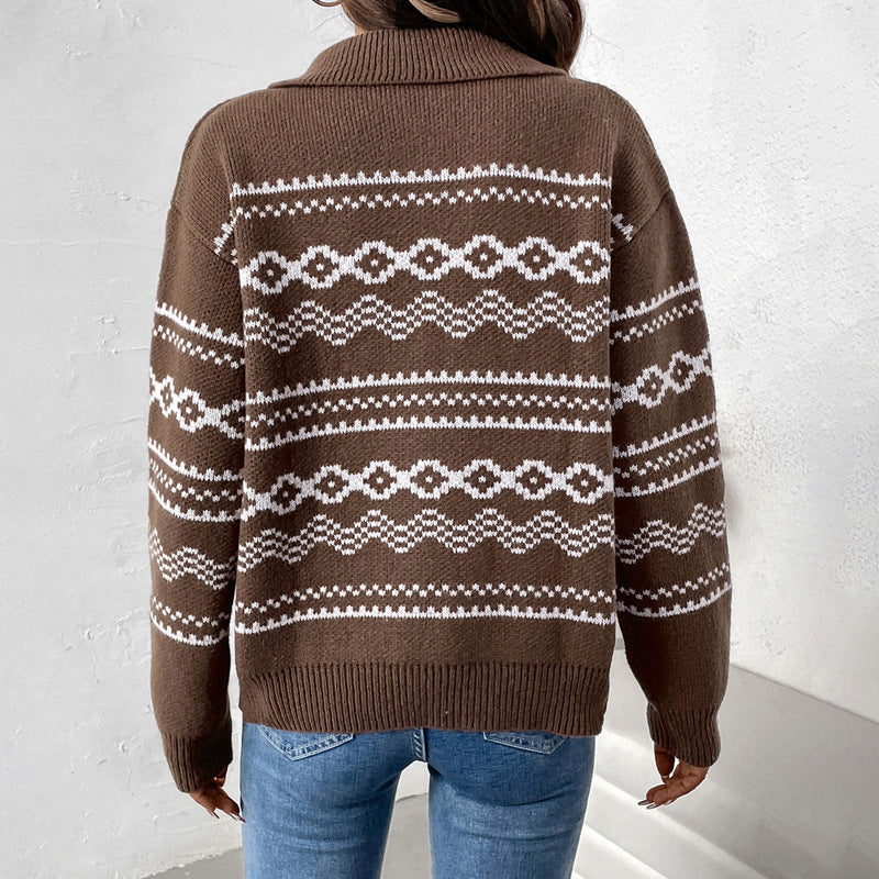 Cardigan Marrone con Cerniera | Maglione Caldo per Autunno Inverno TIAMUSE Cardigan