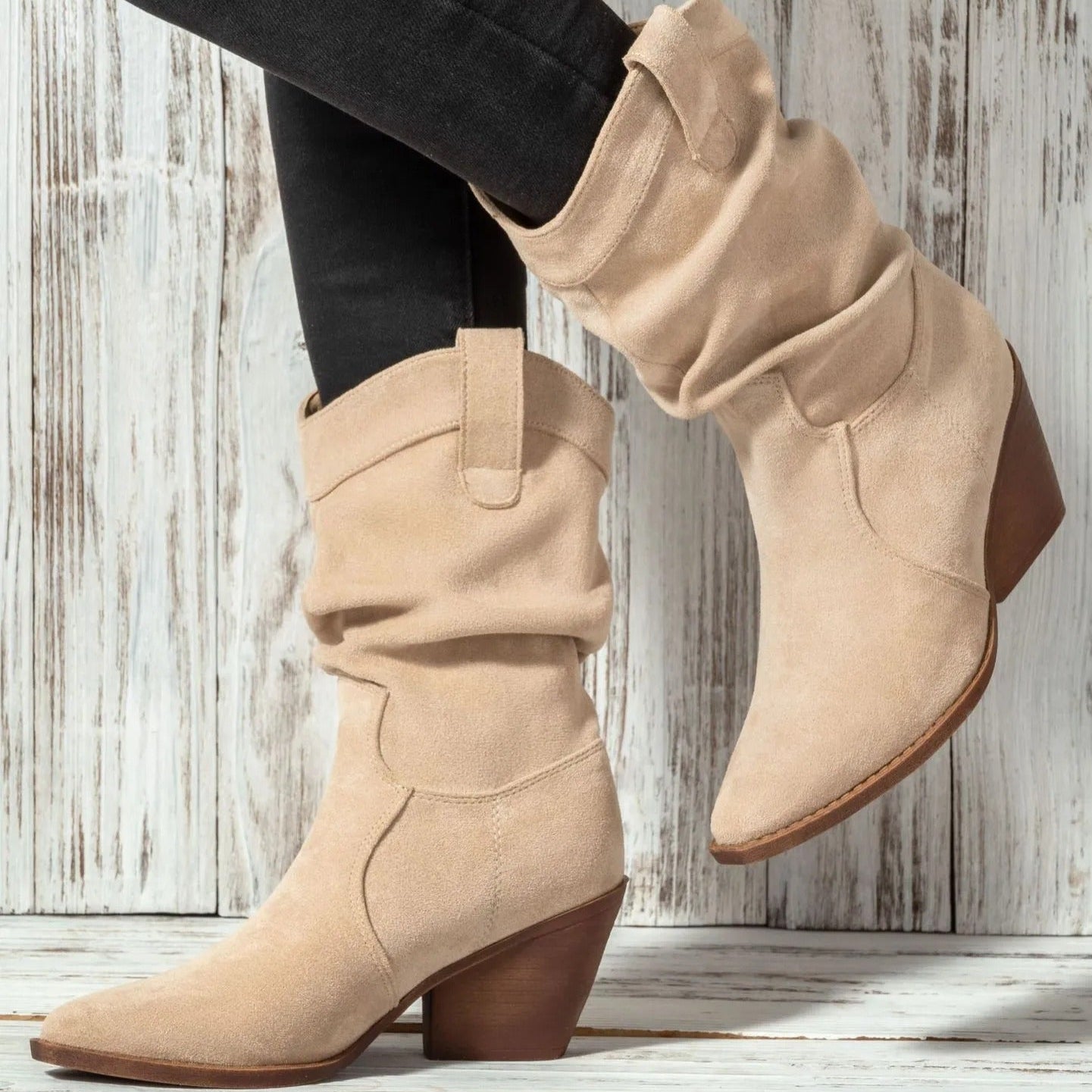 Comodi Stivali da Donna Autunnali con Tacco Medio in Stile Cowboy | Niora TIAMUSE Boots