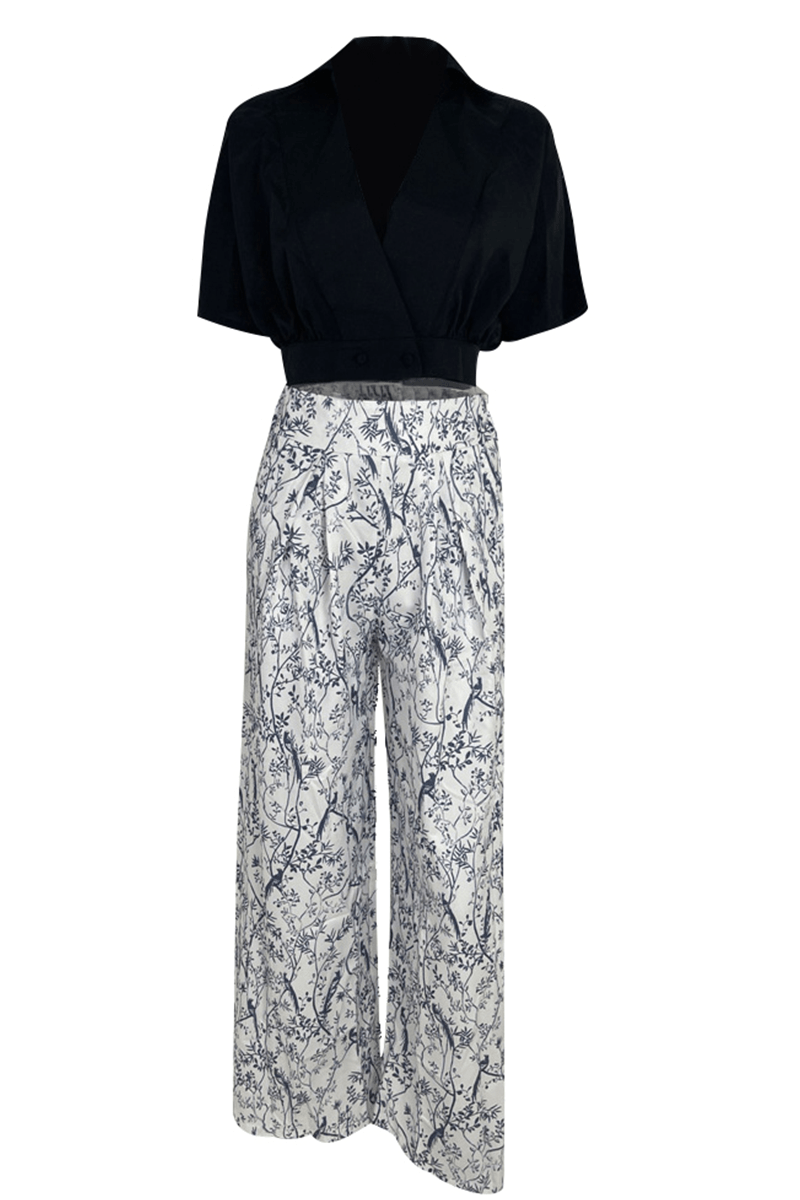 Completo Casual Due Pezzi Donna Adri | Set con Stampa, Scollo a V e Maniche Mezze TIAMUSE Two Pieces/Two-piece Pants Set