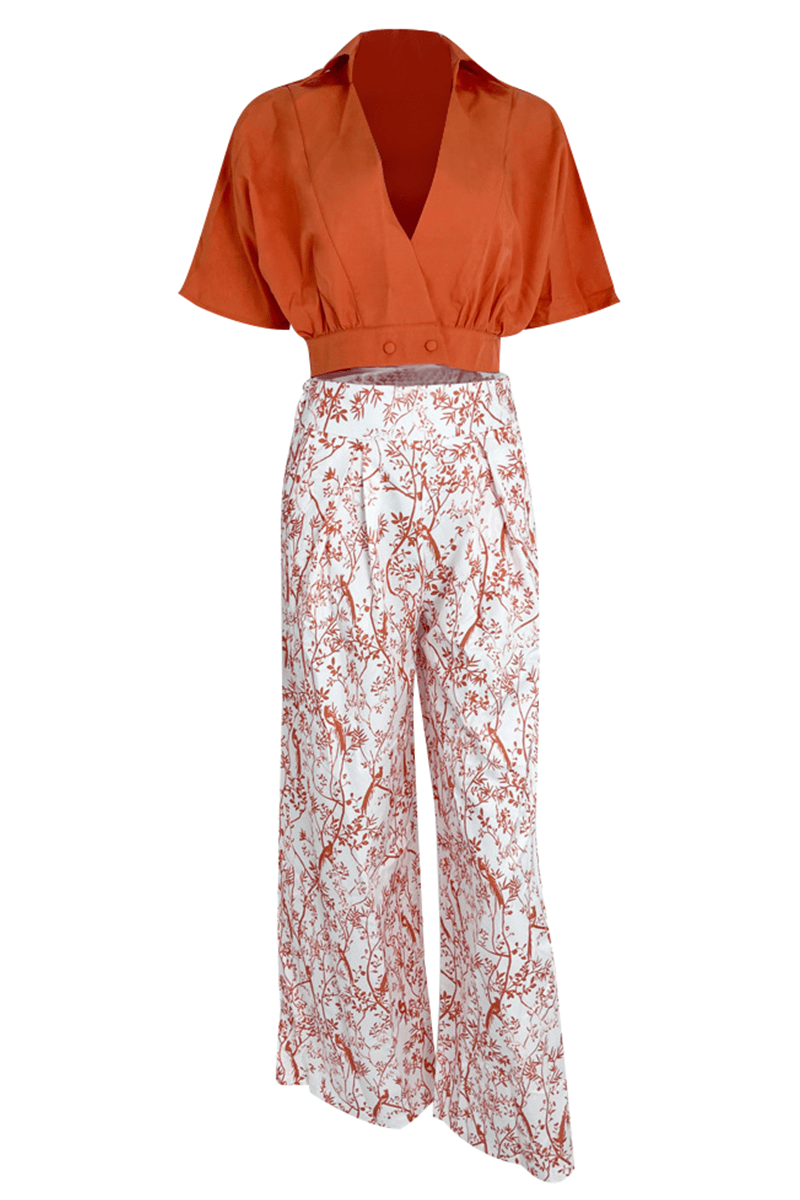 Completo Casual Due Pezzi Donna Adri | Set con Stampa, Scollo a V e Maniche Mezze TIAMUSE Two Pieces/Two-piece Pants Set