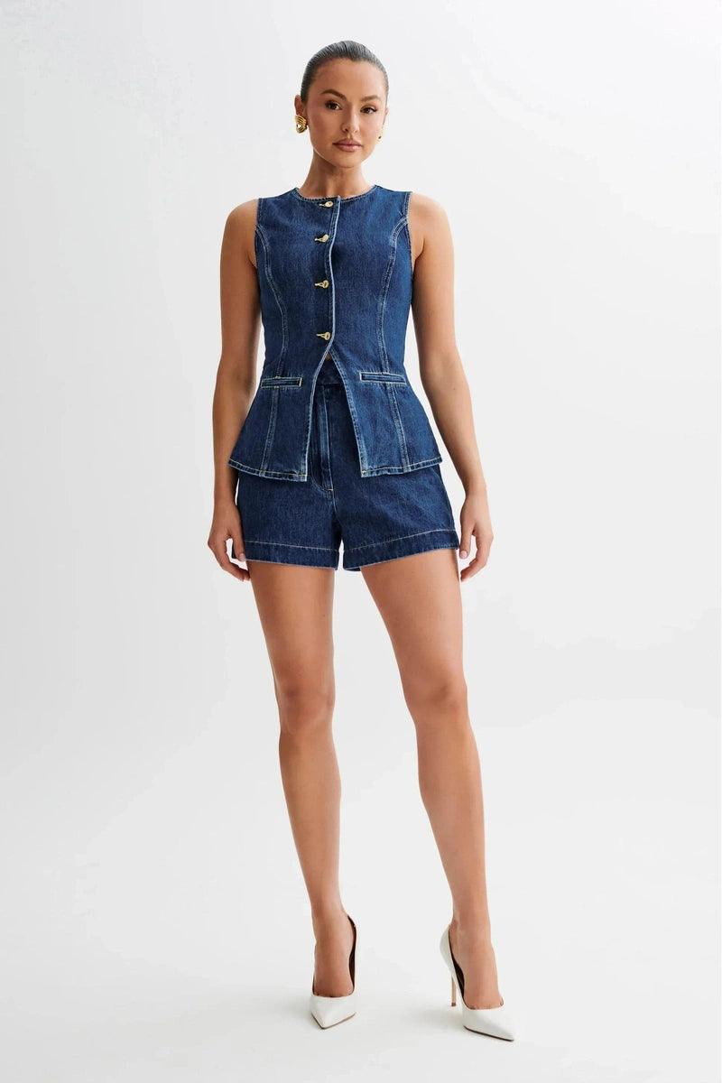 Completo Coordinato in Denim con Bottoni 2025 | Set di Tendenza per Street Style, Giornate Estive e Ufficio TIAMUSE Completo