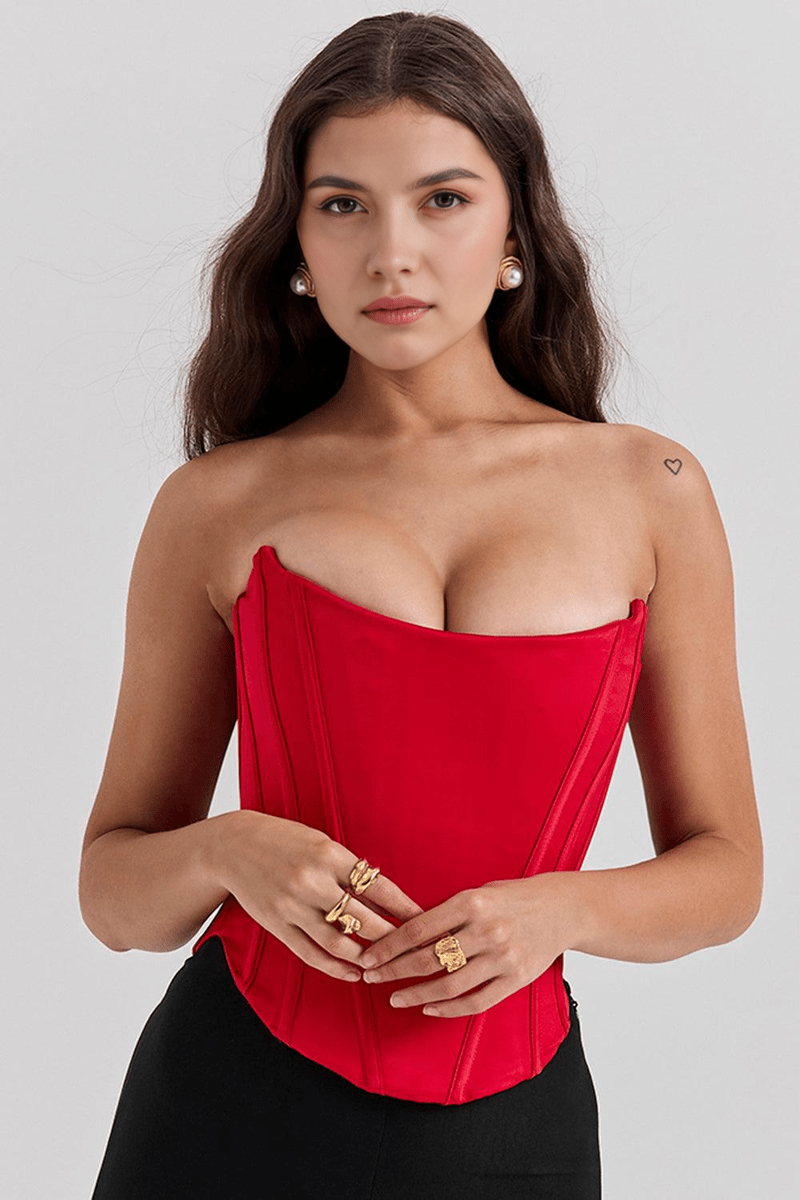 Corsetto Serena da Donna in Rosso | Top Modellante per Appuntamenti e Eventi Eleganti TIAMUSE Corsetto