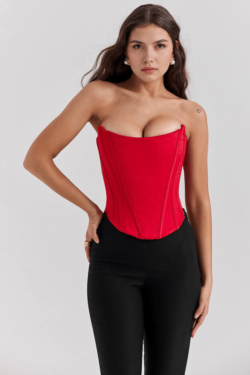 Corsetto Serena da Donna in Rosso | Top Modellante per Appuntamenti e Eventi Eleganti TIAMUSE Corsetto