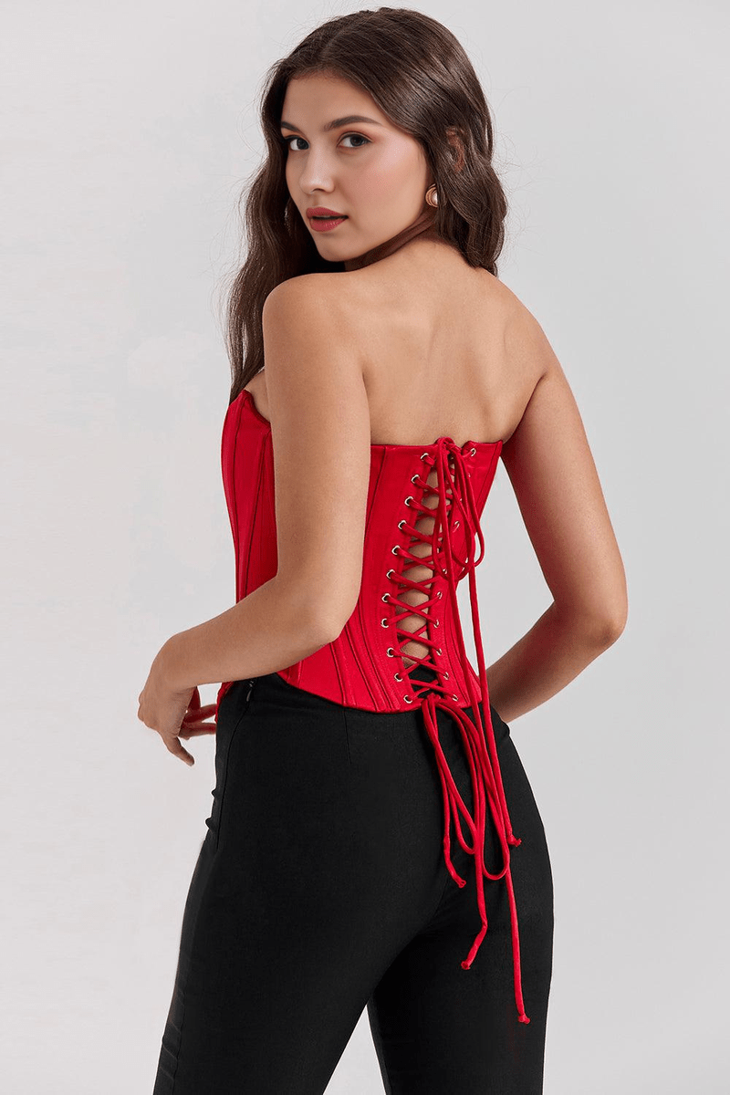 Corsetto Serena da Donna in Rosso | Top Modellante per Appuntamenti e Eventi Eleganti TIAMUSE Corsetto