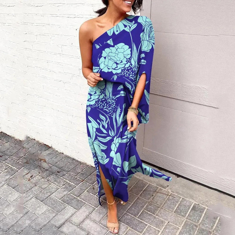 Franca Abito Maxi Boho-Chic | Vestito Stampato con Spalla Scoperta per l’Estate 2025 TIAMUSE dress