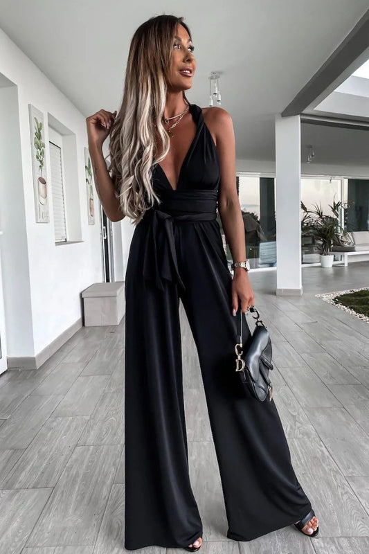 Gabbi Tuta Gamba Larga | Tuta Senza Maniche con Scollo a V per Estate 2025 TIAMUSE Jumpsuits & Rompers