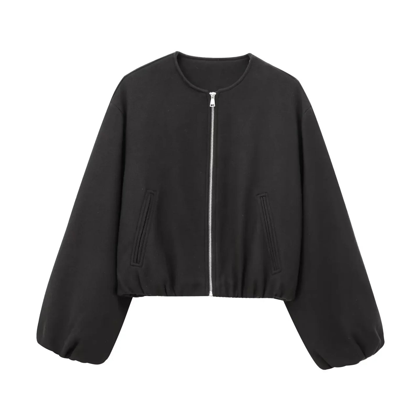 Giacca Bomber Nera Donna | Giubbotto Corto Elegante Invernale TIAMUSE