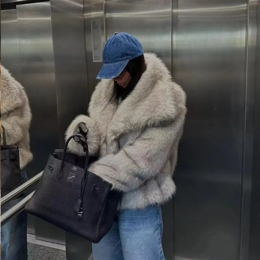 Giacca Corta Invernale da Donna in Pelliccia Sintetica | Jealin TIAMUSE Outwear