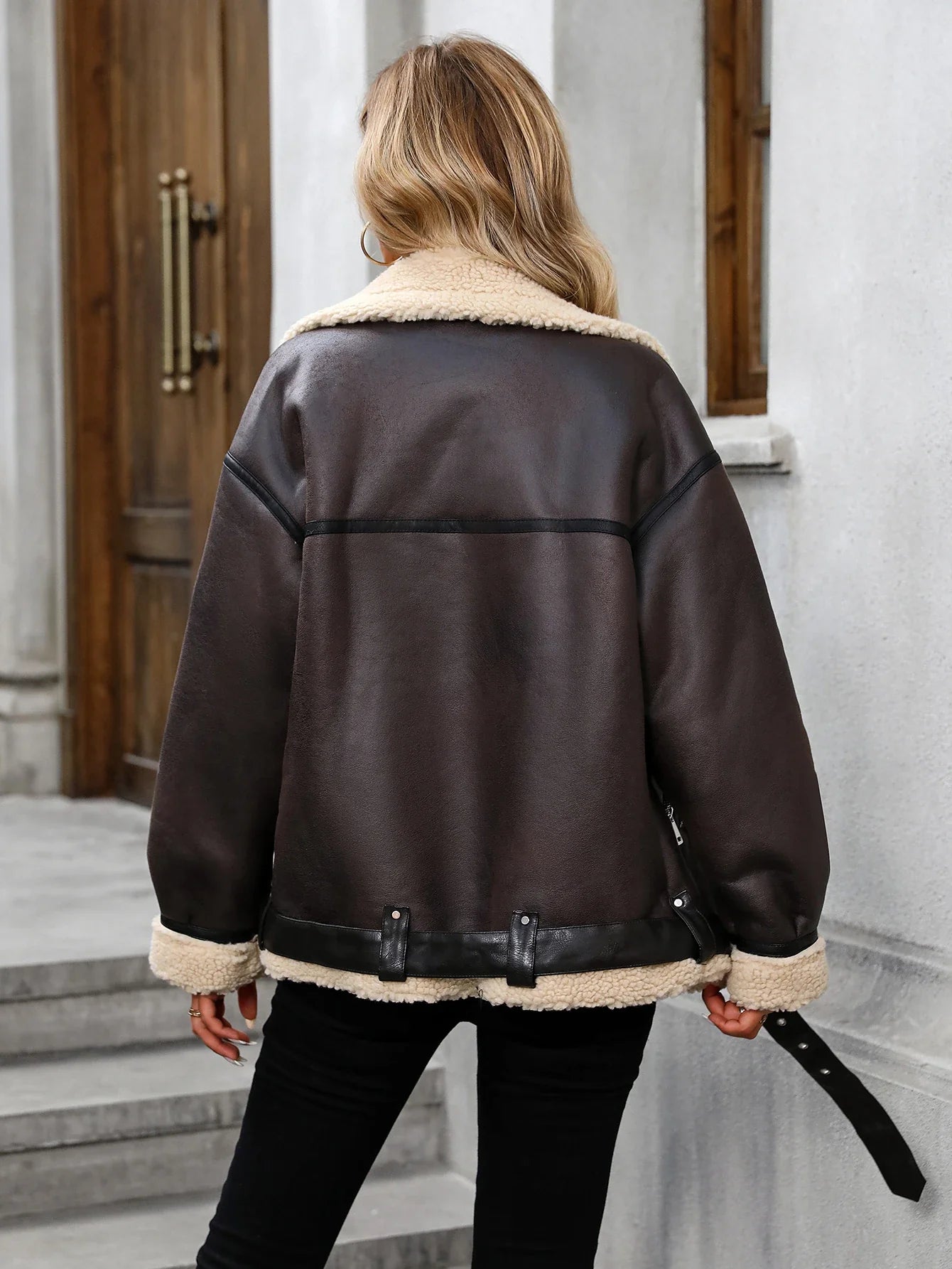 Giacca Donna Invernale Tipo Aviatore Marrone | Olivia TIAMUSE Outwear