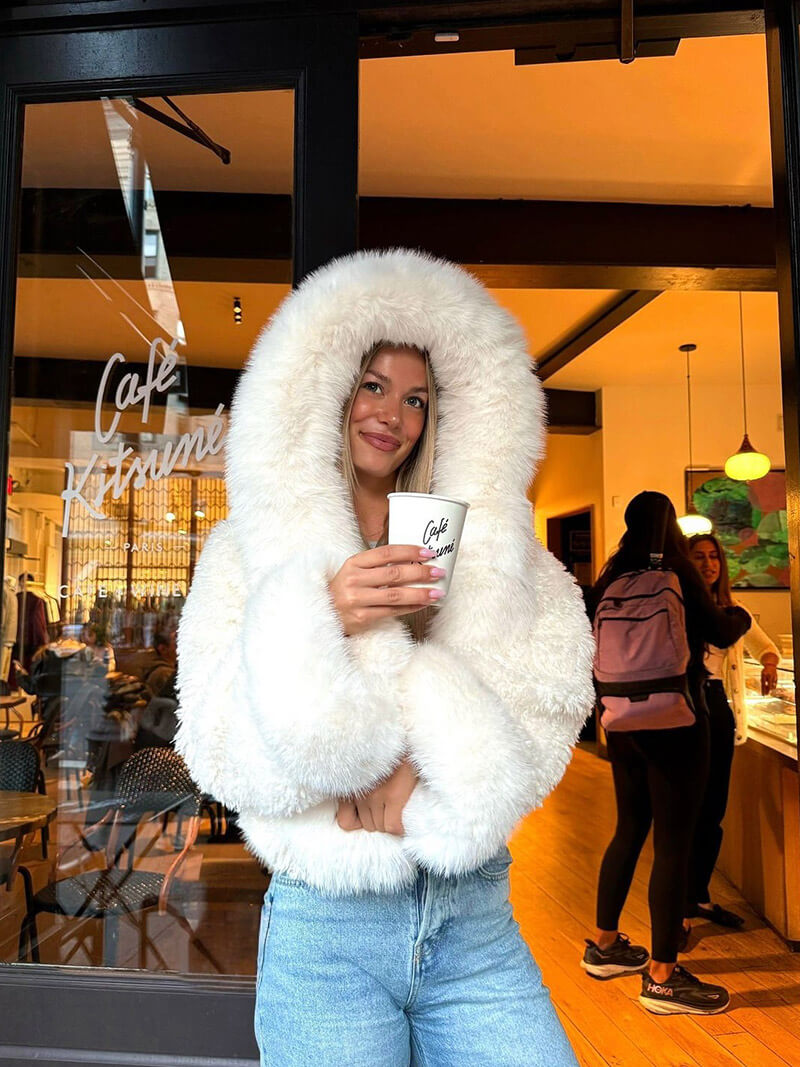 Giacca Donna Morbida in Pelliccia Ecologica | Hanna TIAMUSE Outwear