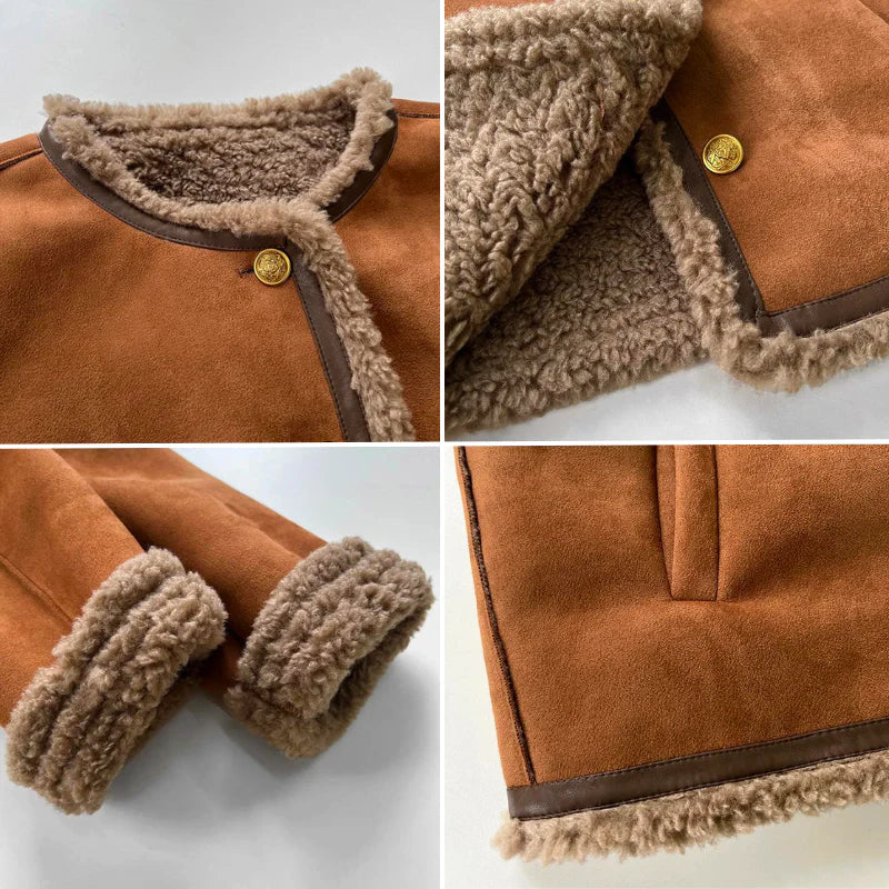 Giacca Donna in Suede Foderata in Sherpa per la Stagione Invernale | Benitha TIAMUSE Jackets