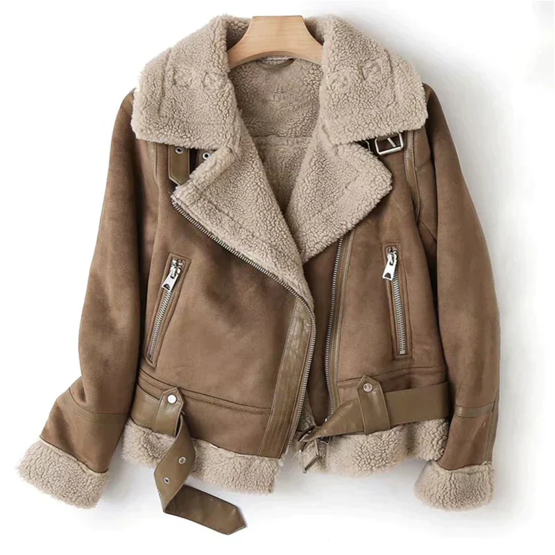 Giacca Invernale da Donna con Fodera in Pelliccia Ecologica | Stile Biker Trendy TIAMUSE Outwear
