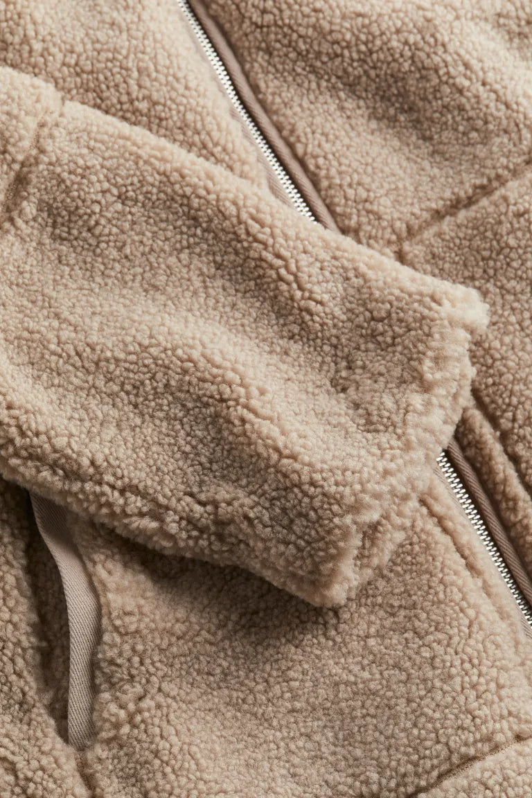 Giacca Teddy da Donna con Zip | Calda Giacca Invernale Morbida e di Tendenza TIAMUSE Jackets