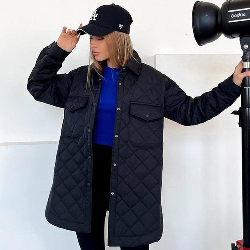 Giacca Trapuntata Lunga da Donna | Cappotto Leggero per Autunno e Inverno TIAMUSE Jackets
