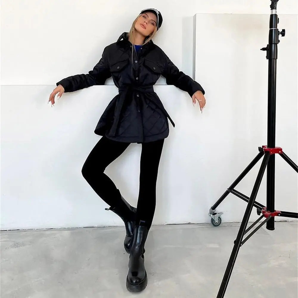 Giacca Trapuntata Lunga da Donna | Cappotto Leggero per Autunno e Inverno TIAMUSE Jackets