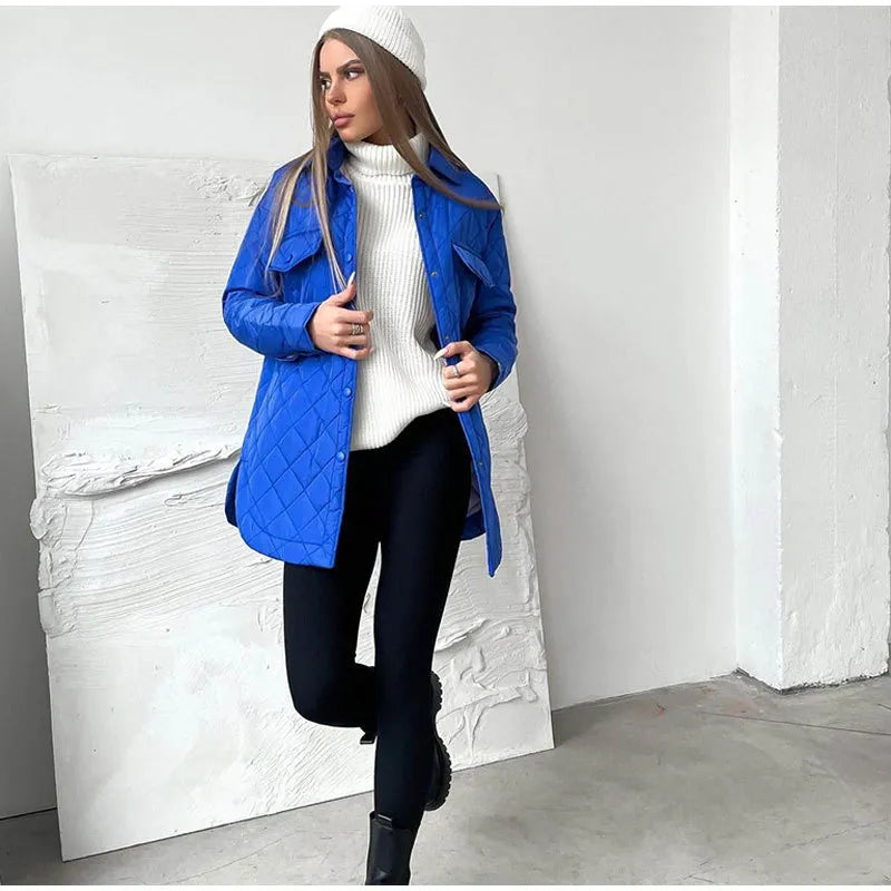 Giacca Trapuntata Lunga da Donna | Cappotto Leggero per Autunno e Inverno TIAMUSE Jackets