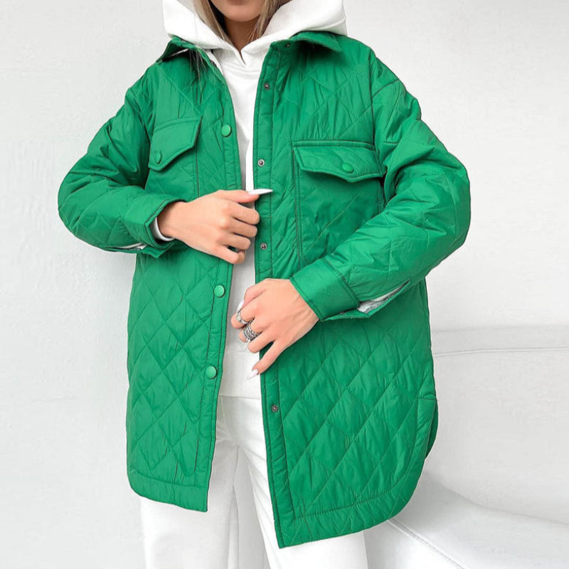 Giacca Trapuntata Lunga da Donna | Cappotto Leggero per Autunno e Inverno TIAMUSE Jackets