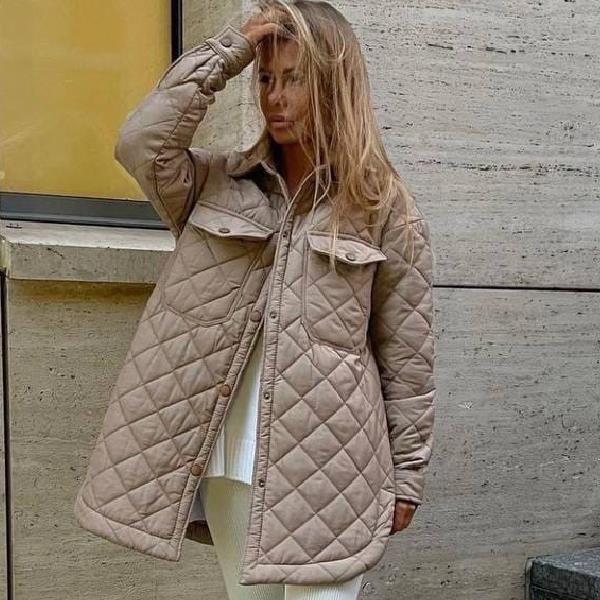 Giacca Trapuntata Lunga da Donna | Cappotto Leggero per Autunno e Inverno TIAMUSE Jackets