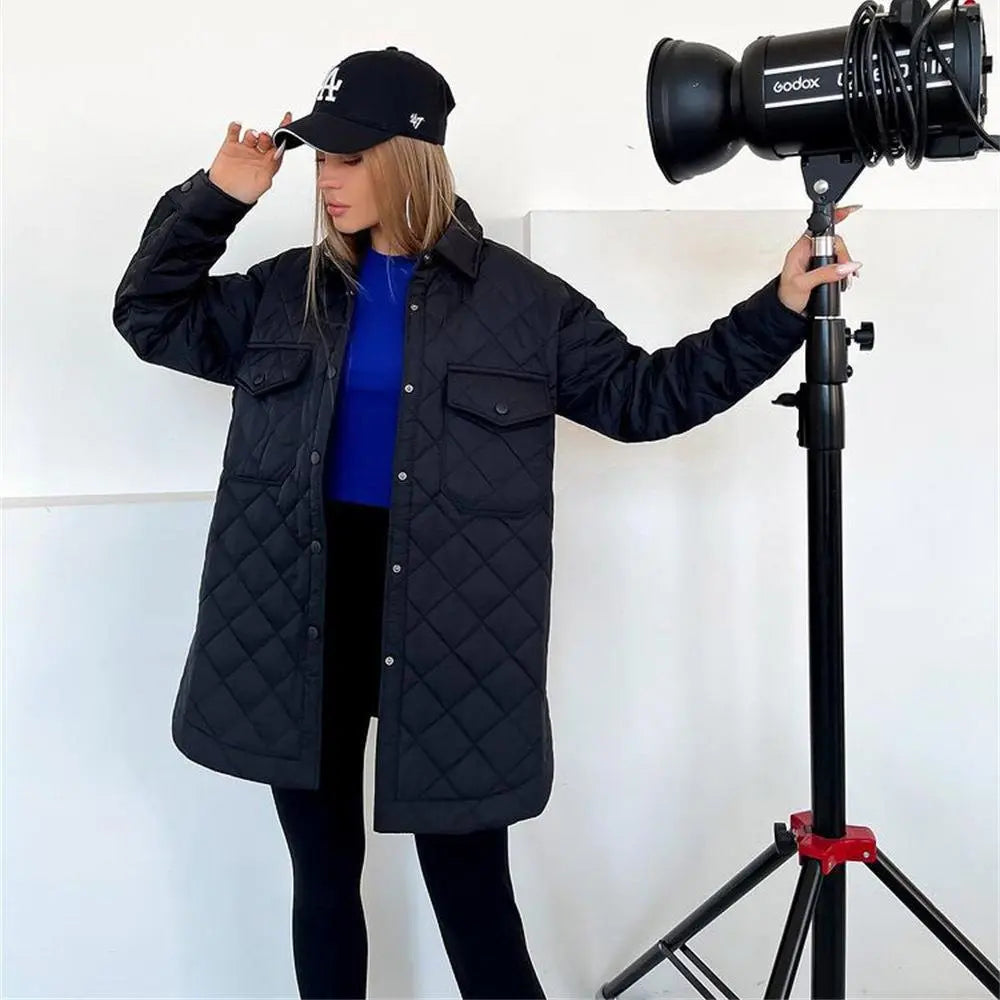 Giacca Trapuntata Lunga da Donna | Cappotto Leggero per Autunno e Inverno TIAMUSE Jackets