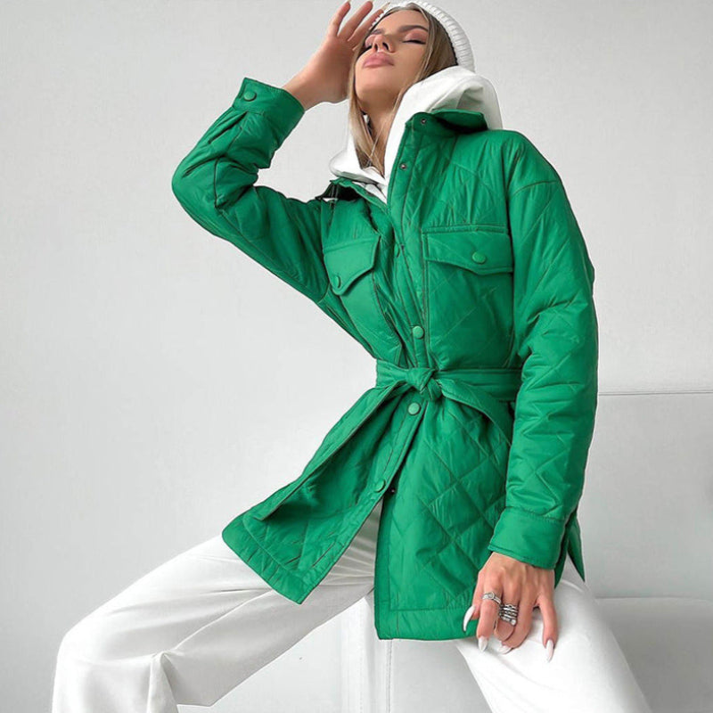 Giacca Trapuntata Lunga da Donna | Cappotto Leggero per Autunno e Inverno TIAMUSE Jackets