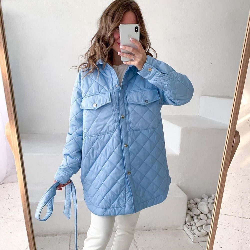 Giacca Trapuntata Lunga da Donna | Cappotto Leggero per Autunno e Inverno TIAMUSE Jackets
