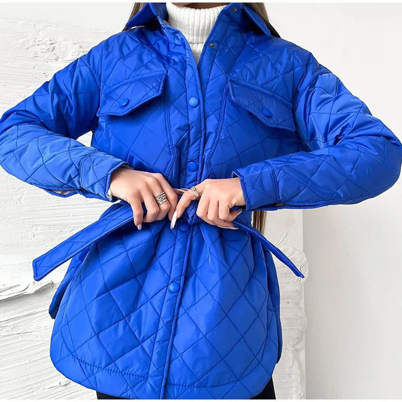 Giacca Trapuntata Lunga da Donna | Cappotto Leggero per Autunno e Inverno TIAMUSE Jackets